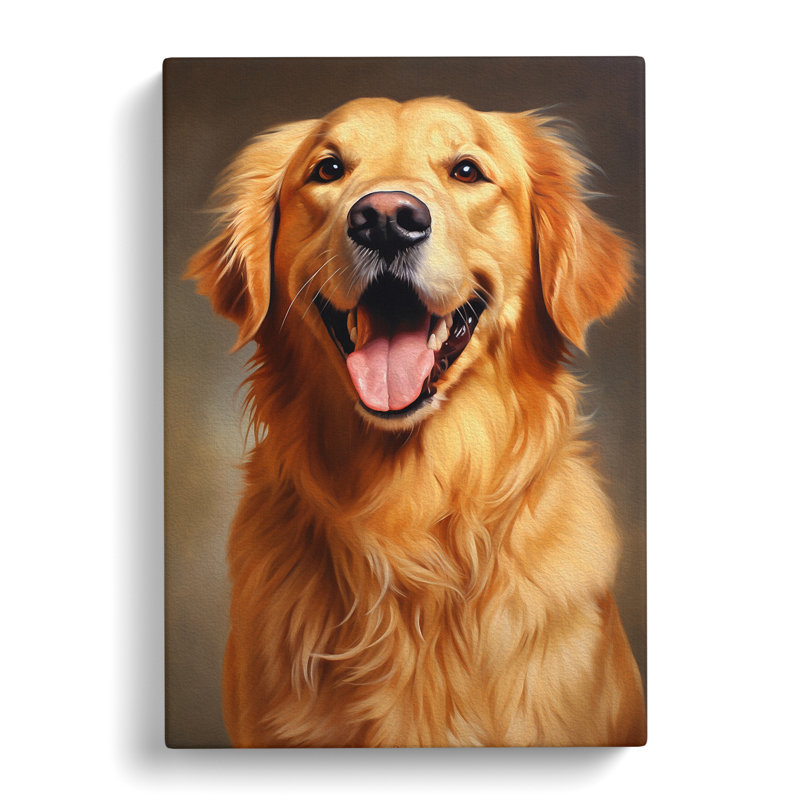 Golden Retriever Realism Art - Wrapped Canvas, 60cm H x 40cm W x 3cm D