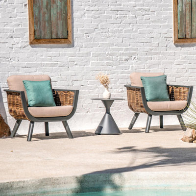 The Outdoor Sofa Is Waterproof And Sun-protected 2 - Person Patio Conversation Set with Cushions