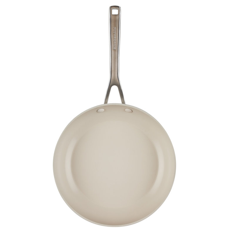 Porcelain White Ceramic Nonstick 10-Piece Cookware Set with Stainless Steel Handles