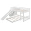 Lit superposé simple au-dessus de simple avec deux tiroirs et glissière Stairway, blanc-1215139112