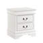 Table de chevet en bois blanc avec 2 tiroirs de rangement fonctionnels-2130903528