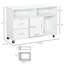 Armoire mobile Office en blanc - support d'imprimante avec roulettes, 2 casiers verrouillables, un tiroir et 3 tablettes pour organiser les dossiers