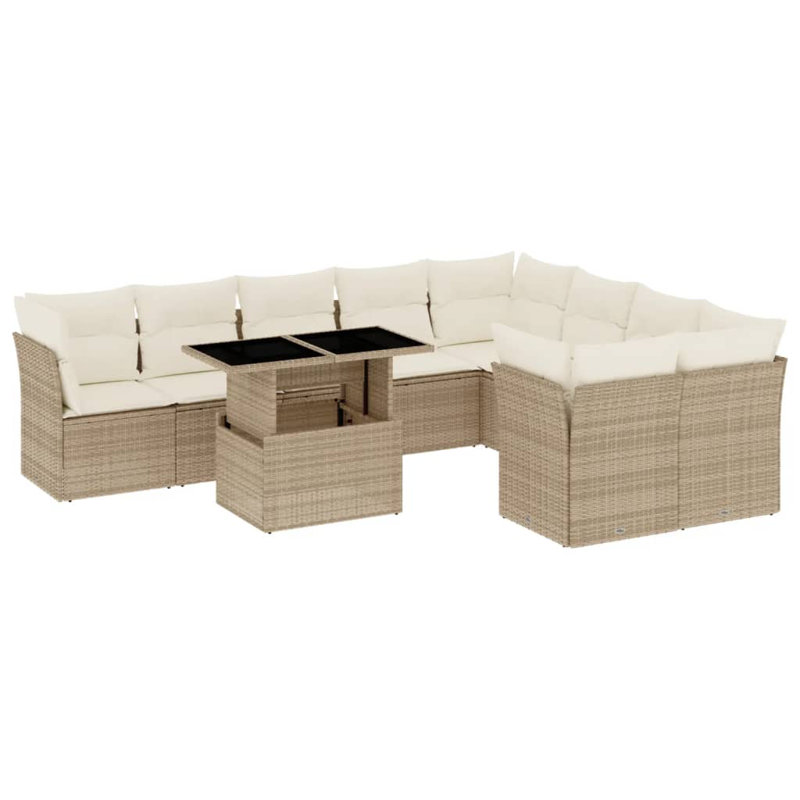 Grand canapé modulaire en rotin PE Vidaxl