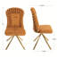 Ensemble de 2 chaises de salle à manger élégantes en velours, pieds en métal doré, pivotant à 360 ° et sièges rembourrés confortables pour le salon et la salle à manger-260362045