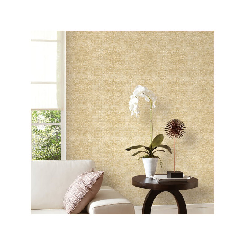 Elegance 10m x 53cm Metallic Wallpaper Roll, Beige