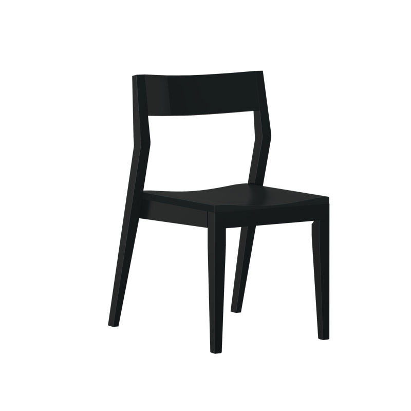 Linzy 18.5'' H Solid Wood Side Chair, Black