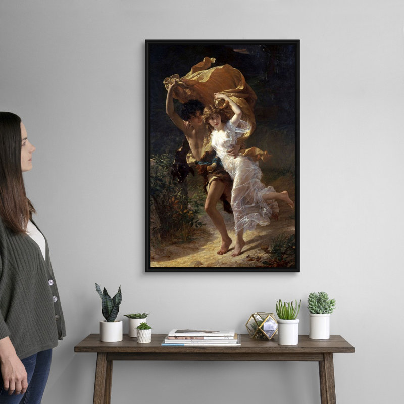 « The Storm » par Pierre Auguste cot-impression, H 32 po x l 22 po x P 1,75 po, Cadre noir