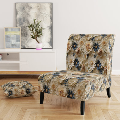 Fauteuil de chambre rembourré crème Lace Botanics