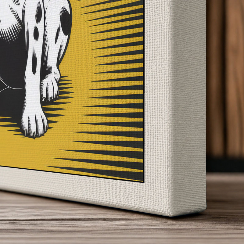 Radiant Dog Pop Art - Wrapped Canvas, 36x24 - 91.4 x 61.0 cm, Cream Border