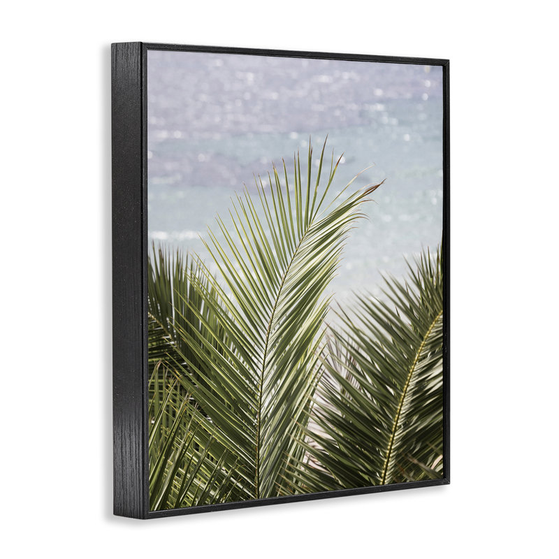 «Graceful Palms» par Sea, estampe numérique de Sissi et Seb, H 30 po x l 24 po, Giclée encadrée noir minuit