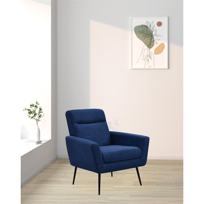 Fauteuil de 30,5 pouces de largeur, Mélange de lin bleu foncé