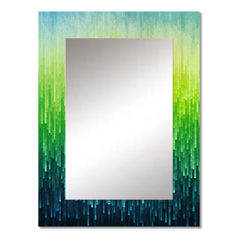 Green Color Code - miroir mural décoratif arc-en-ciel, miroir traditionnel, impression d'art en métal, 32 po x 24 po