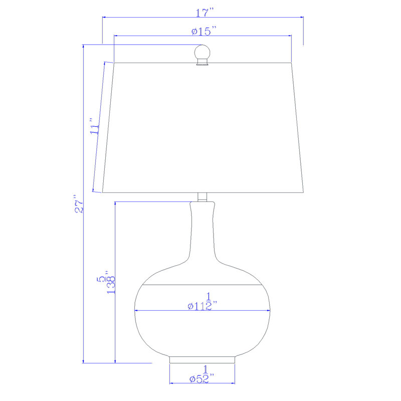 150W 3 way Yuma ceramic table lamp with hardback fabric shade