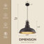 1 - Grand luminaire suspendu en dôme bronze huilé