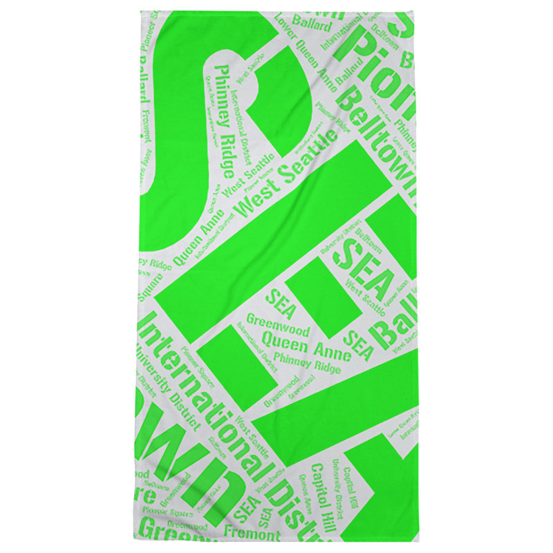 Bath Towel, Seattle, Green, Poly/Cotton