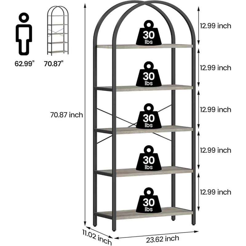 Antoin Bookcase, Grey