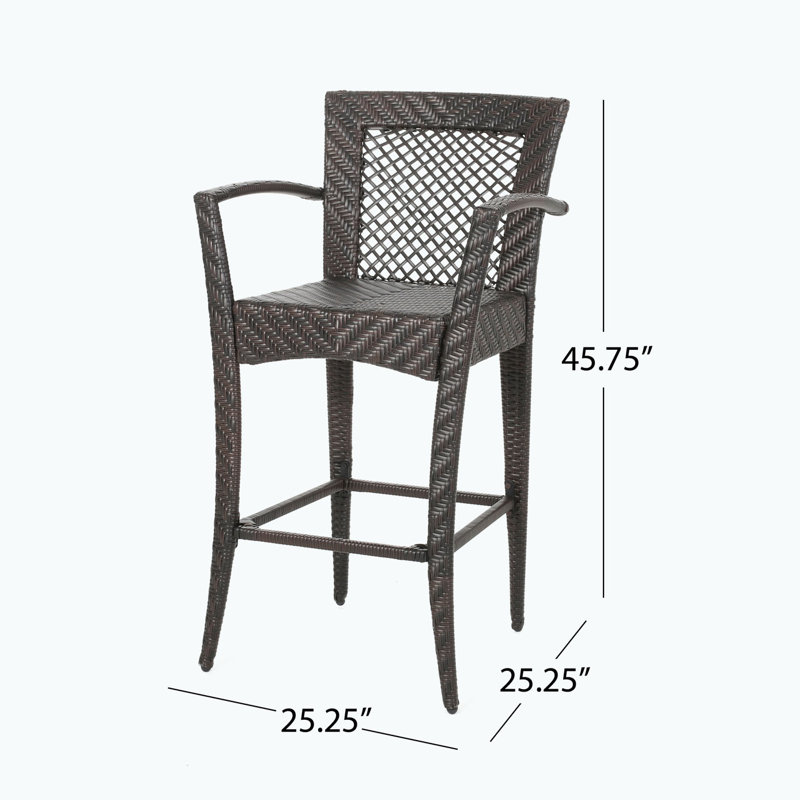 Tabouret de bar 46 po en osier (ensemble de 2)