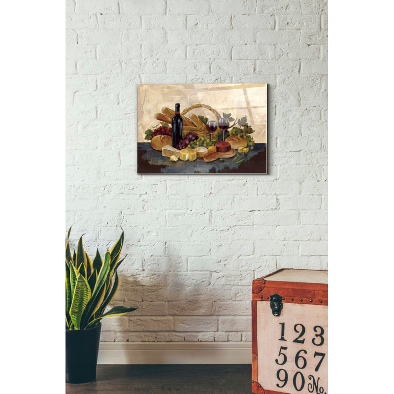 «Tuscan Evening Wine» par Silvia Vassileva, art mural en verre acrylique, H 16 po x l 24 po x P 0,12 po
