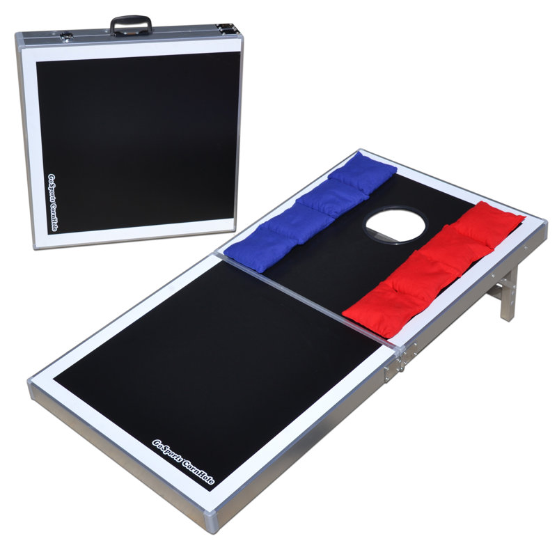 Ensemble de jeu de poches GoSports Cornhole PRO format réglementaire (noir) - 4 pi x 2 pi