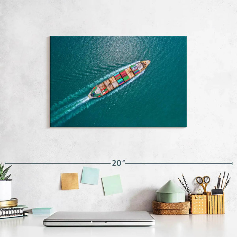 Mehar Ship On Ocean, 8" H x 12" W