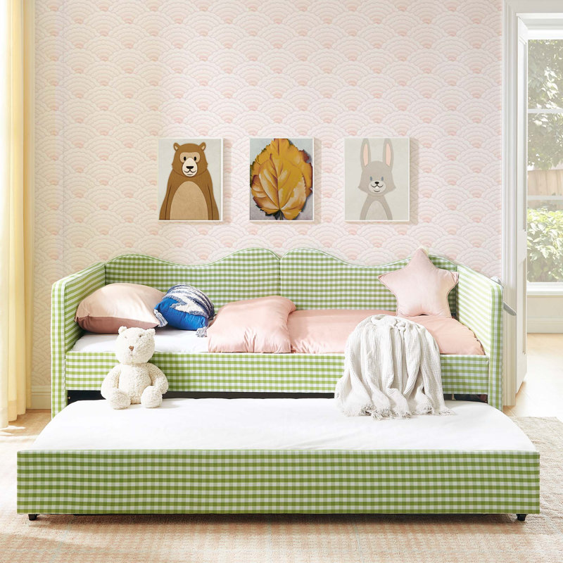 Lit de jour avec lit gigogne escamotable, Twin, Green