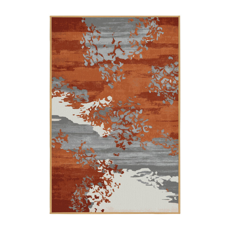 Tapis aquarelle lavable à la machine, Rectangulaire 7 pi x 10 pi