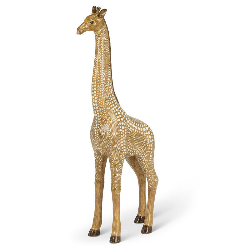 Figurine girafe à pois Ecorse, Brun / blanc