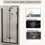Porte de douche à charnière pliante semi-sans cadre 32-33,2 po X P 72 po H, verre trempé 1/4 po (6 mm), panneau pliable pour salle de bain, installation réversible, noir mat