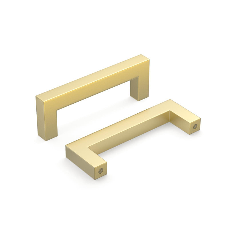 30 Pack 3 Inch Gold Cabinet Handles, Brushed Brass Dresser Pulls, Solid Square Bar Drawer Handle for Kitchen Bathroom Cupboard