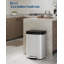 Poubelle de cuisine 13 gallons / 50L en acier inoxydable avec couvercle à fermeture douce, rebord de doublure, haute résistance aux empreintes digitales, grande poubelle compacte pour la maison ou le bureau, blanc-76618072