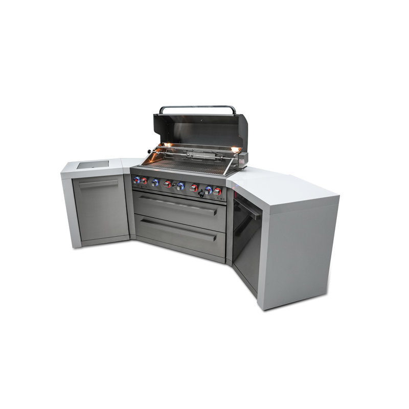 Stainless Steel 18" 5-Piece 6-Burner Natural Gas Modular Outdoor Kitchens