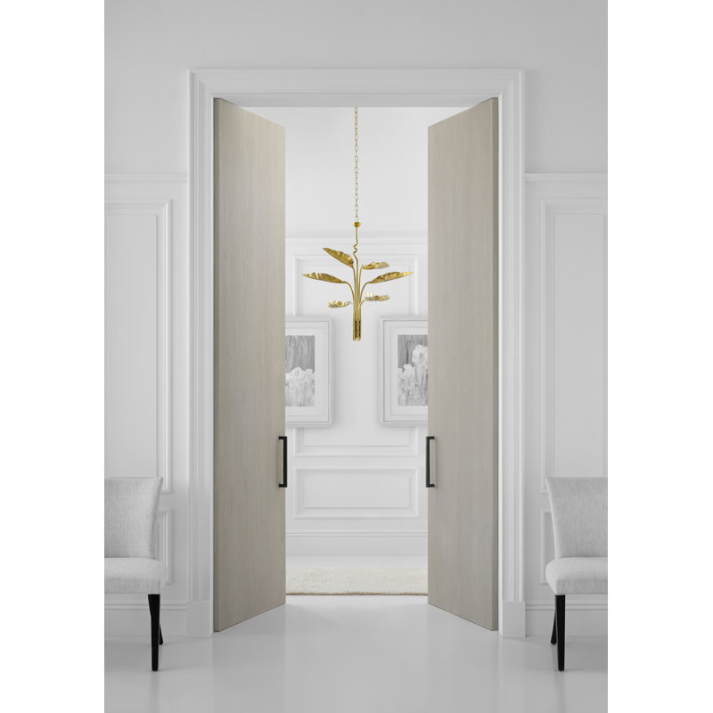 Julie Neill Dumaine Medium Pierced Leaf Chandelier, Antique-Burnished Brass