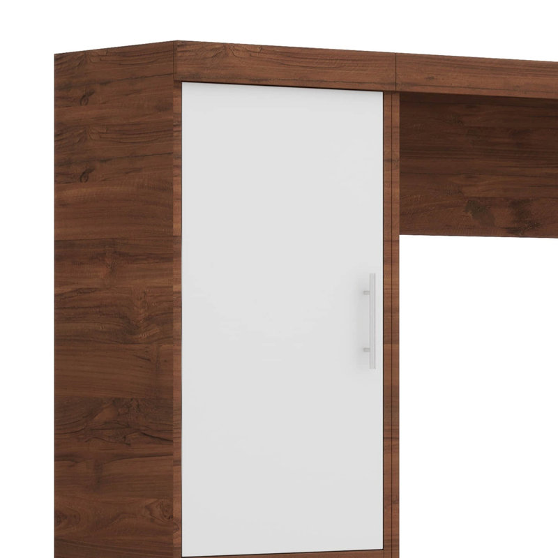 Lit escamotable mural avec armoire intégrée, Double