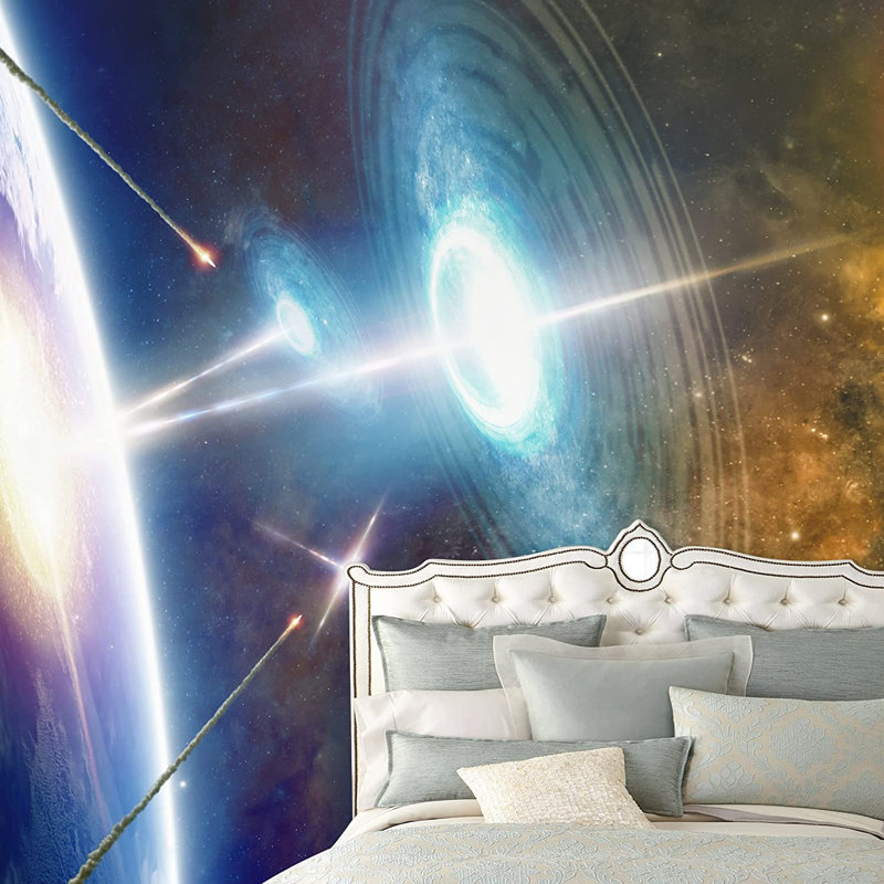 Planet In Outer Space Galaxy Border, 100" L x 144" W