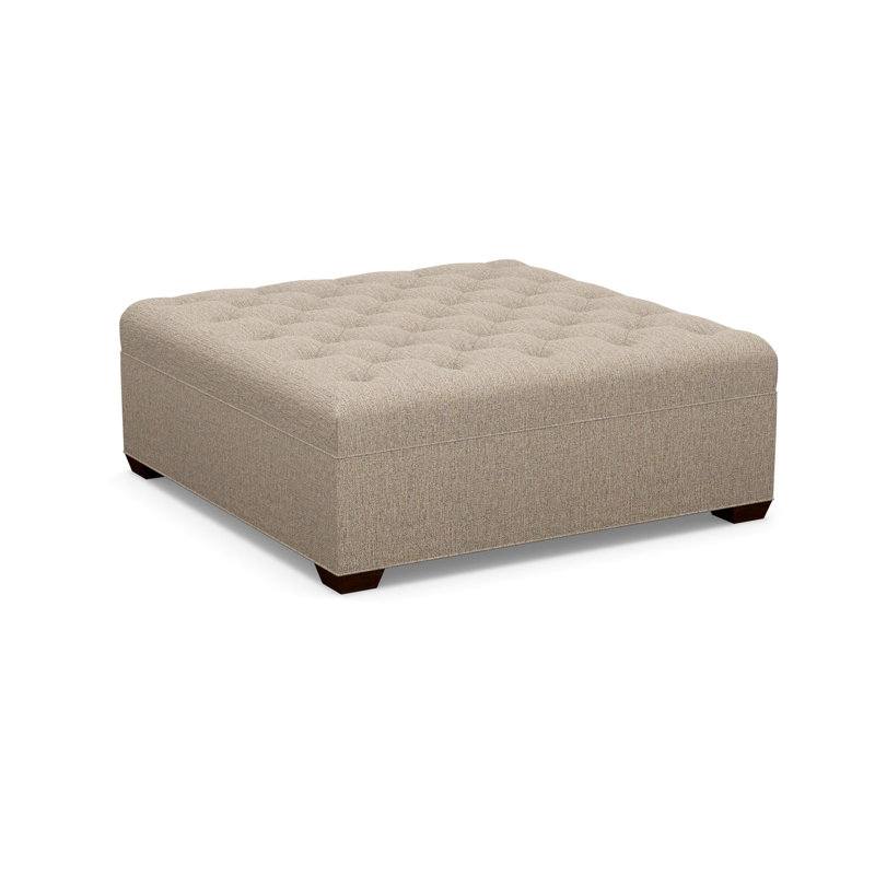 Square Tufted Ottoman, 2243-77, Walnut