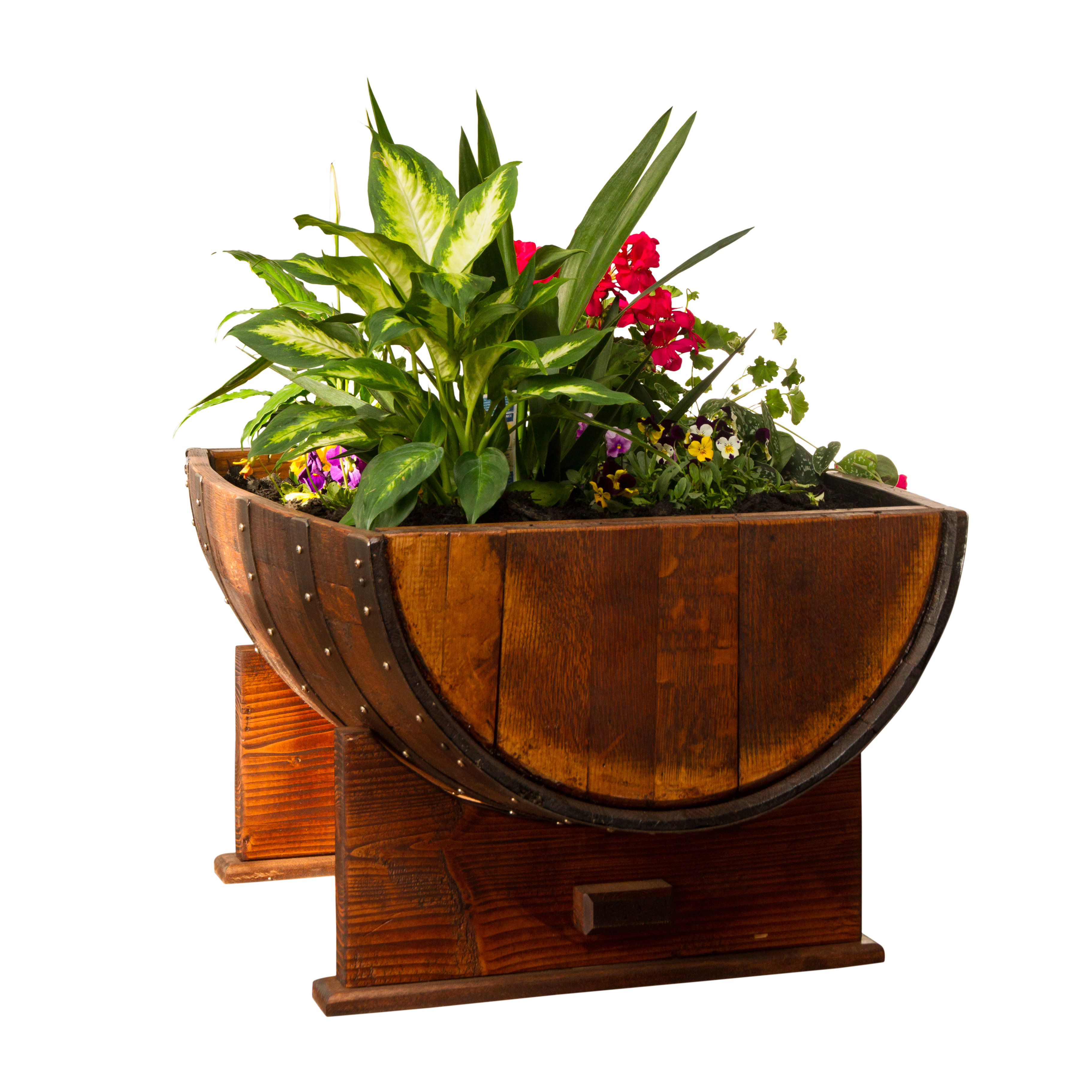 Napa East Collection Sonoma Wood Barrel Planter - Wayfair Canada