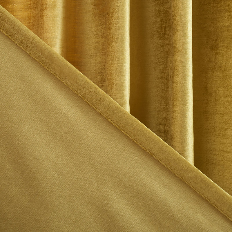 Cotton Blend Room Darkening Curtain Single Panel, 52" W x 84" L, Yellow