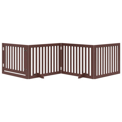 Archie & Oscar Dog Gate With Door Foldable 4 Panels 320 Cm Poplar Wood