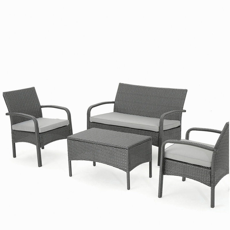 CORDOBA KD WICKER 4 PC CHAT SET