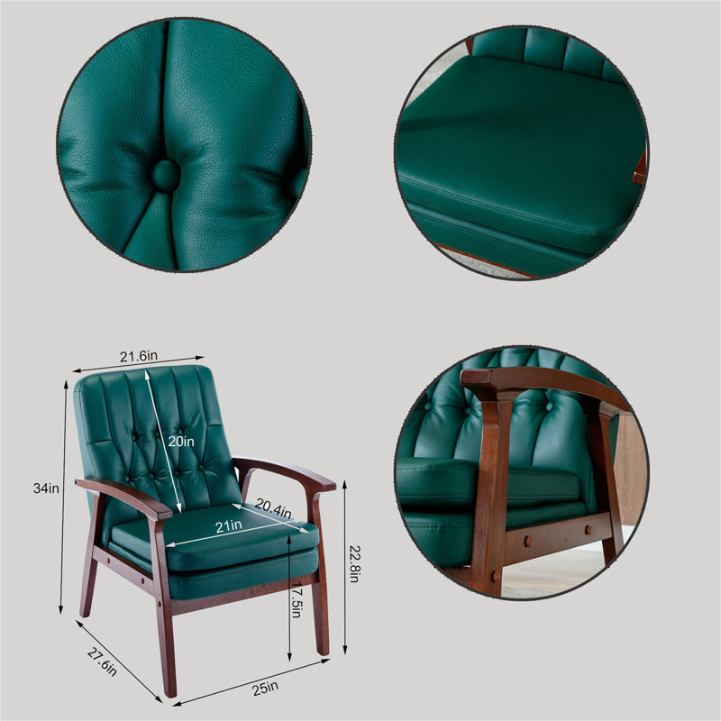 Fauteuil en cuir végétalien, Similicuir vert