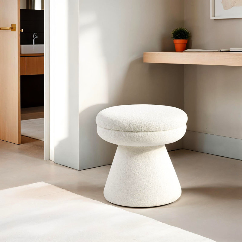 Tabouret décoratif contemporain en forme de champignon 1pc, Nickel