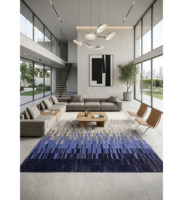 Tapis bleu / ivoire Abani Rugs Hide, 4 pi x 6 pi