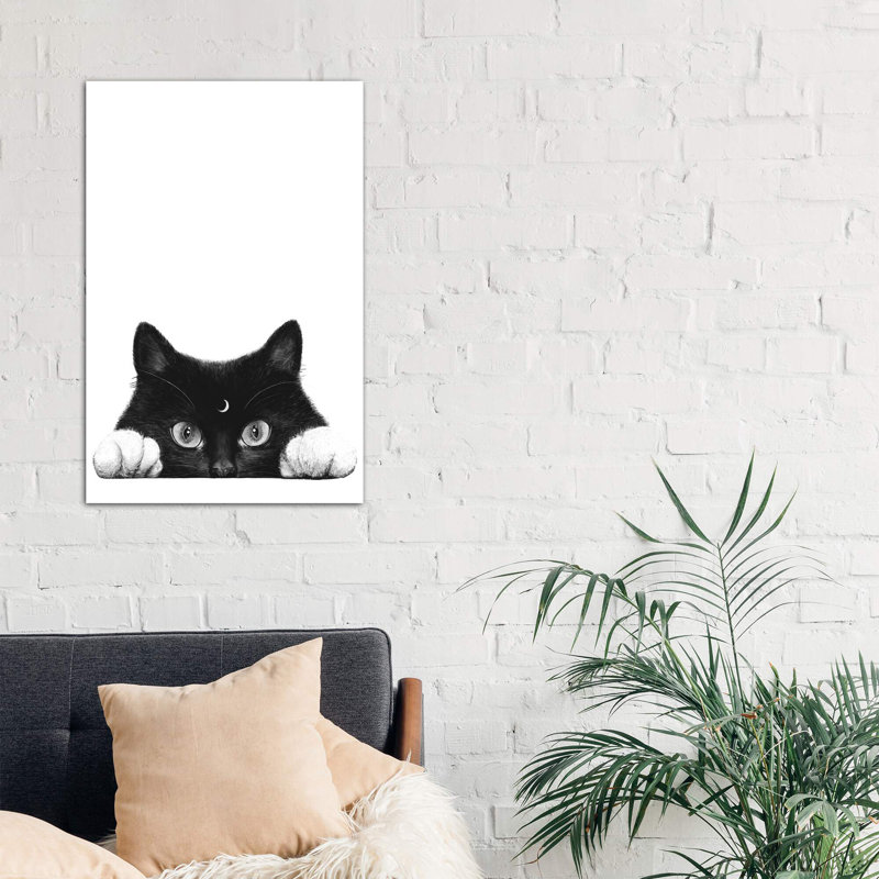 Night Cat - Wrapped Canvas Print, 152.5 cm H x 101.5 cm W