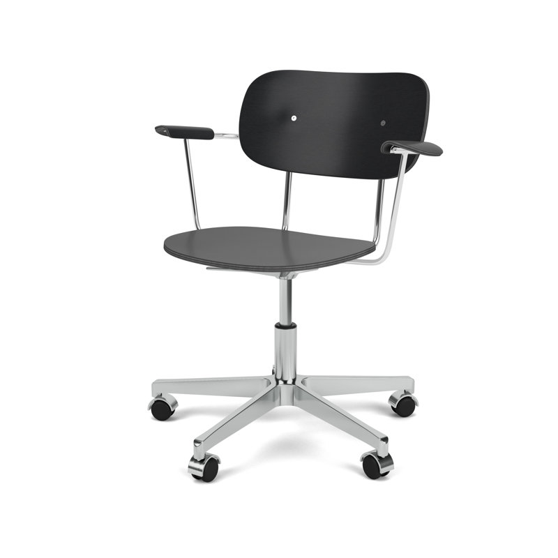 Co Swivel Task Chair, Black Oak/Silver