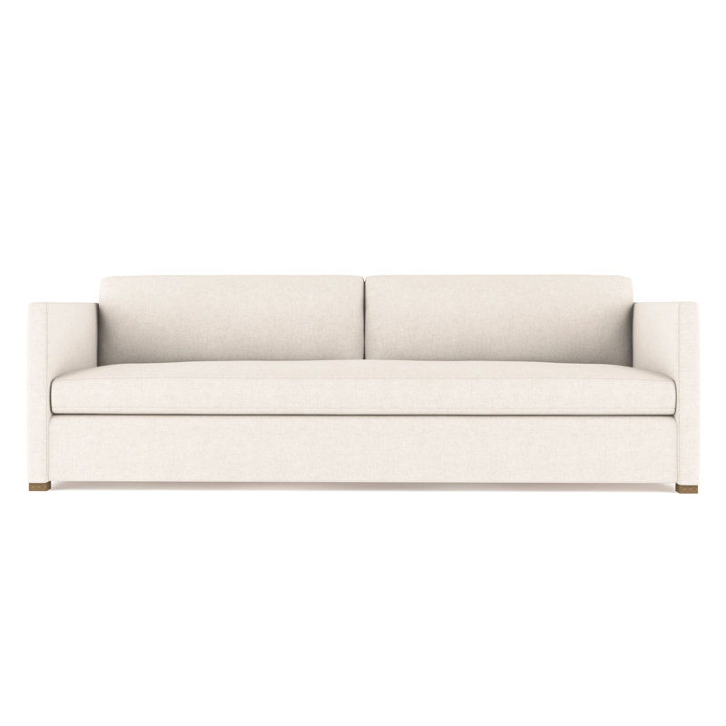 Madison Sofa, Plush Velvet Alabaster, 33" H x 96" W x 41" D, Natural