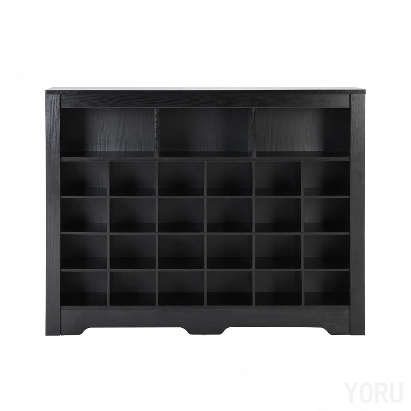 Console à chaussures 24 po, base courbée - noir