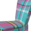 Chaise d'appoint rembourrée en velours multicolore à motif tartan