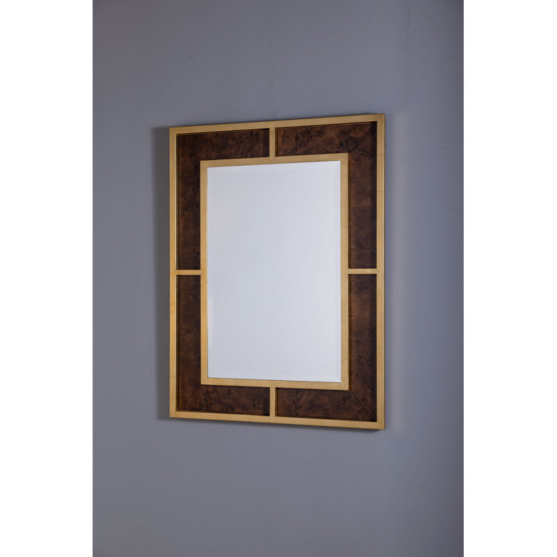 Bedford Mirror, Gold, Whiskey Burl