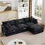 Modular L-Shaped Sectional Sofa With Movable Ottoman, DIY Configurable Comfort For Modern Living Rooms.-711396829
