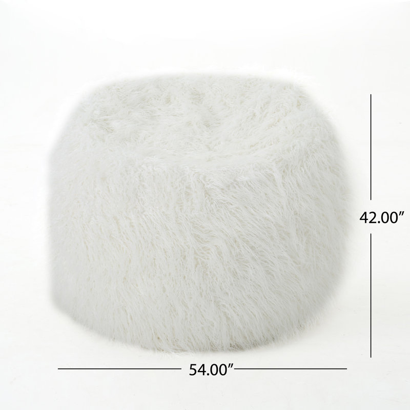 Polyester Bean Bag Chair, White Polyester